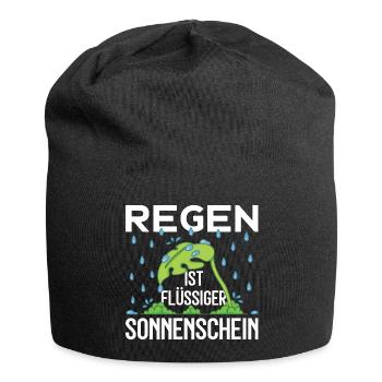 REGEN IST FLÜSSIGER SONNENSCHEIN NICHT AUS ZUCKER - Jersey-Beanie - Schwarz - Vorne