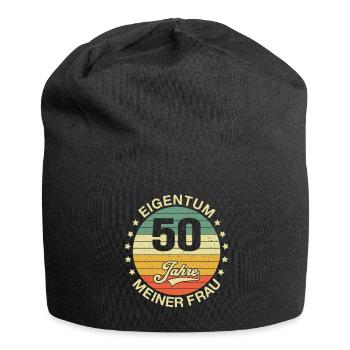 50 Hochzeitstag Goldene Hochzeit Ehemann Geschenk - Jersey-Beanie - Schwarz - Vorne