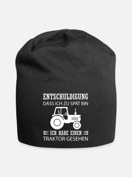 Ich habe einen Traktor gesehen - Jersey-Beanie - Schwarz