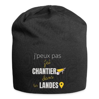 j peux pas j ai chantier dans les landes - Bonnet en jersey - noir - Devant
