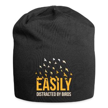 Bird Lover I Bird Watching I Easily Distracted by - Jersey-Beanie - Schwarz - Vorne