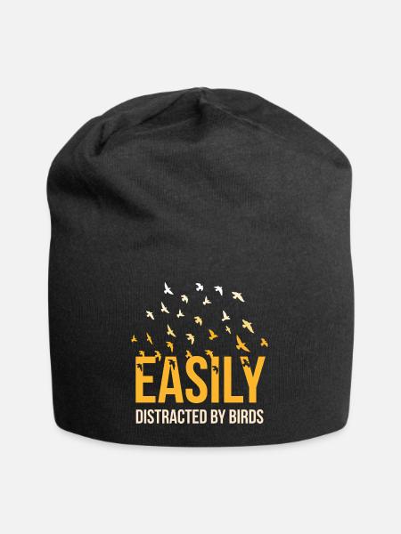 Bird Lover I Bird Watching I Easily Distracted by - Jersey-Beanie - Schwarz