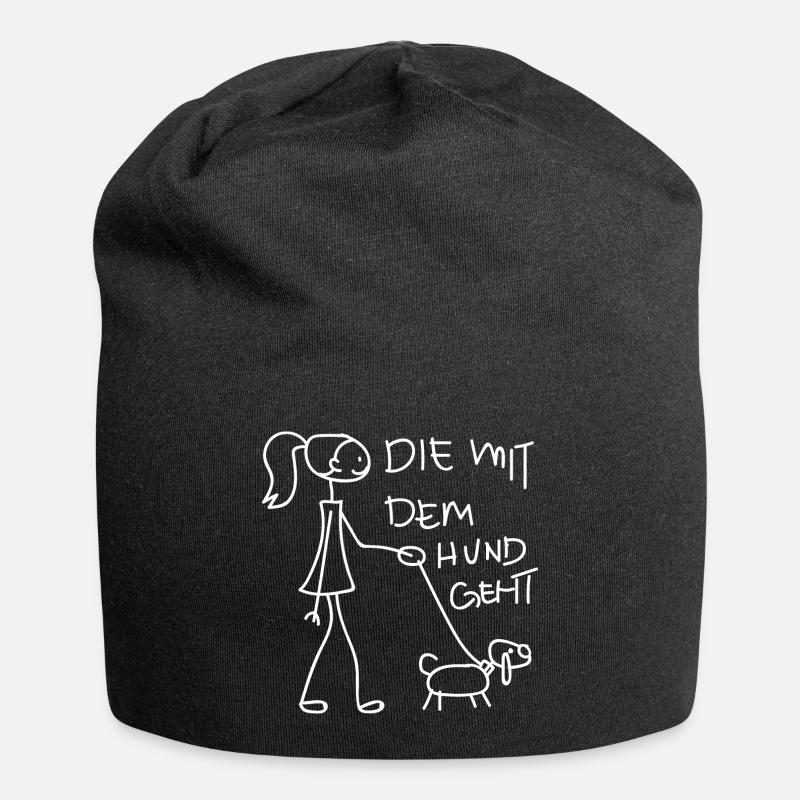 Die mit dem Hund geht - Jersey-Beanie - Schwarz