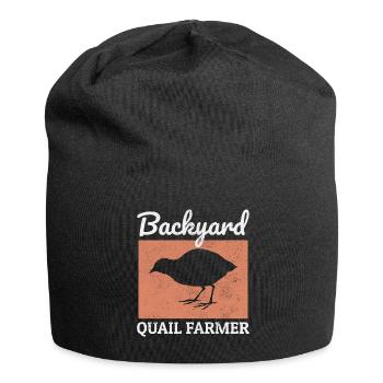 Hinterhof Landwirt Wachtel Zucht Bauernhof Lustig - Jersey-Beanie - Schwarz - Vorne