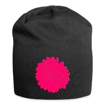 Bluete 3D Magenta - Jersey-Beanie - Schwarz - Vorne