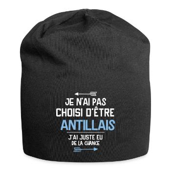 Antillais - Cadeau - Antilles - Chance - Humour - Bonnet en jersey - noir - Devant