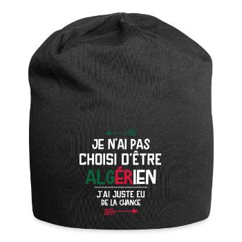 Algérien - Algérie - Homme - Cadeau - Chance - Bonnet en jersey - noir - Devant