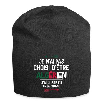 Algérien - Algérie - Homme - Cadeau - Chance - Bonnet en jersey - charbon - Devant