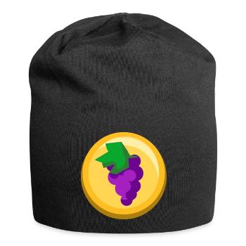 Weintrauben Sticker Frucht Obst Icon - Jersey-Beanie - Schwarz - Vorne