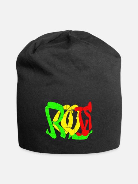 Rasta Farbblock Muster - Jersey-Beanie - Schwarz