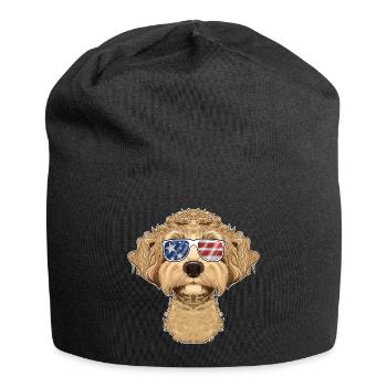 Labaradoodle USA Sunglasses I American Flag - Jersey Beanie - black - Front