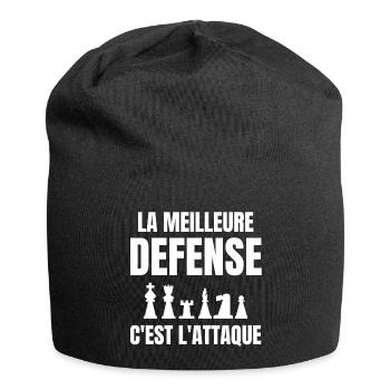 échec, échec et mat, joueur d'échecs - Bonnet en jersey - noir - Devant