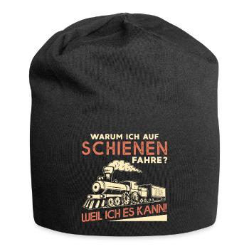 Warum Ich Auf Schienen Fahre Weil Ich Es Kann - Jersey-Beanie - Schwarz - Vorne