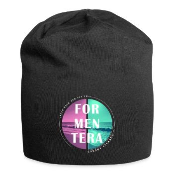 Formentera Sommer Sonne Strand Meer Palmen Party - Jersey-Beanie - Schwarz - Vorne
