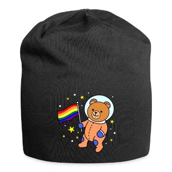 Gay Bear In Space Gay Pride Geschenk - Jersey-Beanie - Schwarz - Vorne
