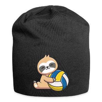 Sloth with volleyball - Jersey Beanie - black - Front