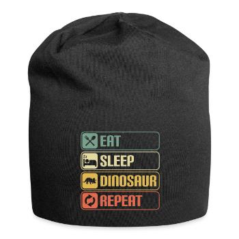 Dino Stegosaurus Fleischfresser Pflanzenfresser - Jersey-Beanie - Schwarz - Vorne