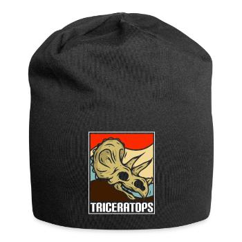 T-Rex Triceratops Fleischfresser Archäologie - Jersey-Beanie - Schwarz - Vorne