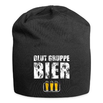 Bier Beer Alkohol Party Saufen JGA Fest - Jersey-Beanie - Schwarz - Vorne