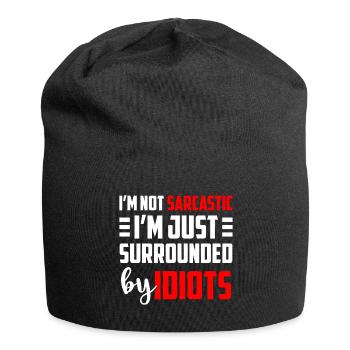 Sarcasm Stupid Funny Party - Jersey Beanie - black - Front
