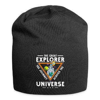 Outer Space Moon Galaxy - Jersey Beanie - black - Front