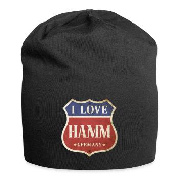 Hamm Deutschland Stadt I Love Vintage Retro - Jersey-Beanie - Schwarz - Vorne