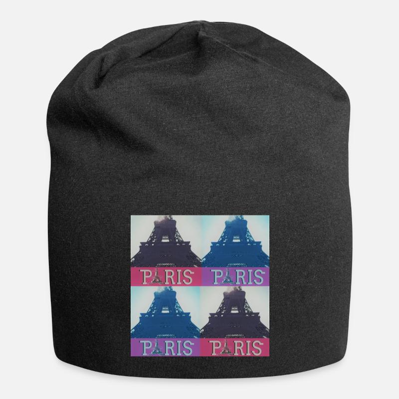 Paris Eiffel - Jersey Beanie - black