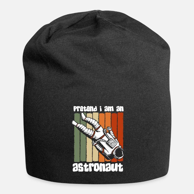 Weltall Logo Raumfahrtschiff Spaceman - Jersey-Beanie - Schwarz