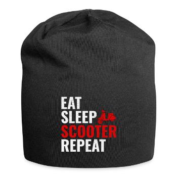 Roller Fahrer Scootering Motorrad Moped Lustig - Jersey-Beanie - Schwarz - Vorne