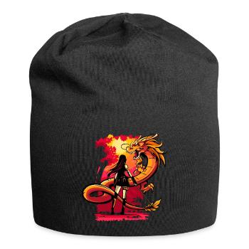 drache anime manga comic samurai schwert - Jersey-Beanie - Schwarz - Vorne