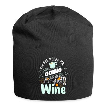 Coffee Cup Early Riser Drink - Jersey Beanie - black - Front