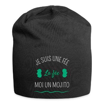 Je suis une fée la fée moi un mojito - Bonnet en jersey - noir - Devant