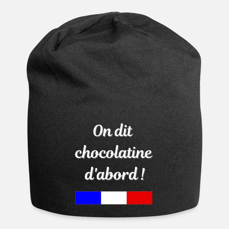 On dit chocolatine d'abord - Bonnet en jersey - noir