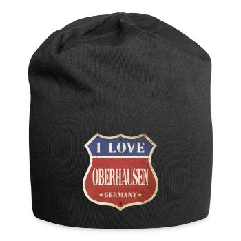 Oberhausen Deutschland Stadt I Love Vintage Retro - Jersey-Beanie - Schwarz - Vorne