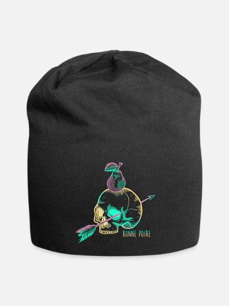 Skull pear yellow - Bonnet en jersey - noir
