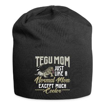 Tegu Eidechse Reptil Herpetologe - Jersey-Beanie - Schwarz - Vorne