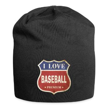 Baseball I Love Vintage Retro Shield Route Sport - Jersey Beanie - black - Front