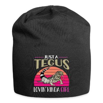 Tegu Eidechse Reptil Herpetologe - Jersey-Beanie - Schwarz - Vorne