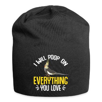 Cockatiel Cockatiel Cockatoo Perroquet Oiseau Cadeau - Bonnet en jersey - noir - Devant