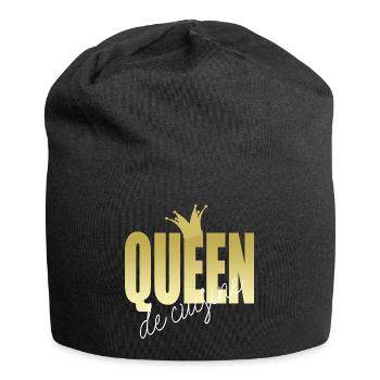 Königin der Küche - goldene Krone - Jersey-Beanie - Schwarz - Vorne