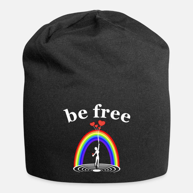 sei frei - be free -Freiheit - Jersey-Beanie - Schwarz
