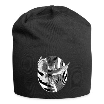 Dove black white peace symbol - Jersey Beanie - black - Front
