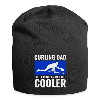 Eisstockschießen Kehren Winter Eissport Papa Vatertag - Jersey-Beanie - Schwarz - Vorne