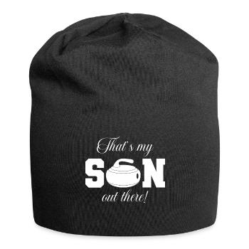 Curling Mama Winter Eissport Curler Muttertag - Jersey-Beanie - Schwarz - Vorne