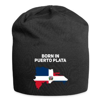 Dominikanische Republik - Jersey-Beanie - Schwarz - Vorne