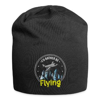 Flugzeug Flugplatz Flugsport Segelflieger - Jersey-Beanie - Schwarz - Vorne