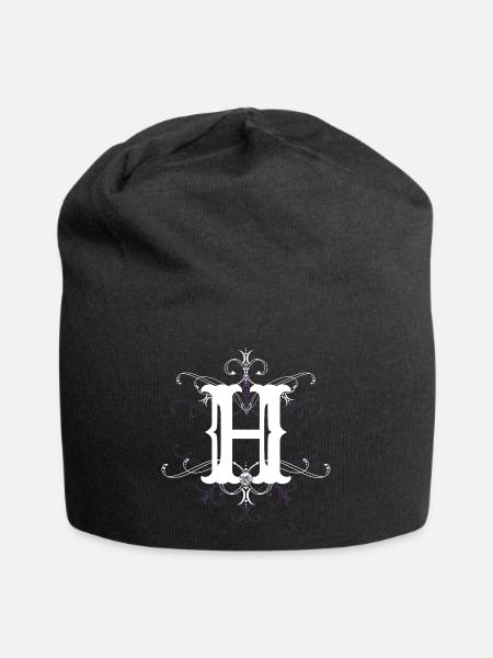Buchstabe H Buchstabe-H - Jersey-Beanie - Schwarz