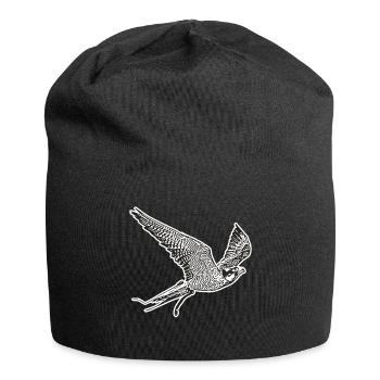 Falke im Flug - Jersey-Beanie - Schwarz - Vorne