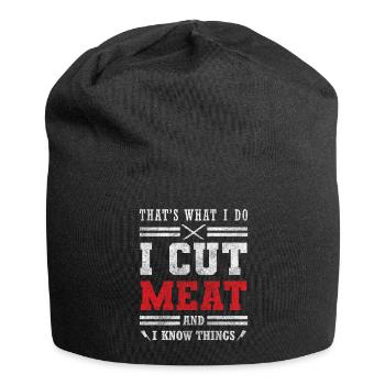 Butcher Butcher Schwein Handwerk - Jersey Beanie - black - Front