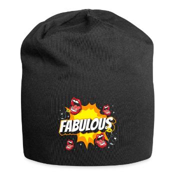 Comic style style speech bubble Pow! - Jersey Beanie - black - Front
